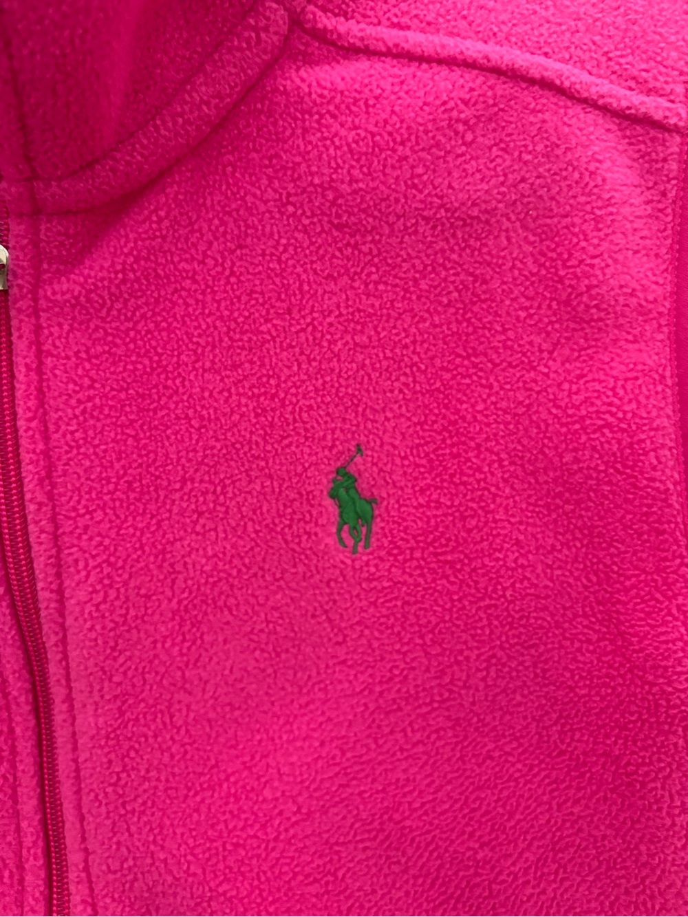Ralph Lauren Hot Pink Fleece Zip Vest - Picture 2 of 5